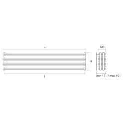 Termoarredo Idraulico con Tripla Serie di Elementi Orizzontali Made in Italy - Caramella