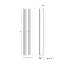 Termoarredo Idraulico con Tripla Serie di Elementi Verticali Made in Italy - Cenci