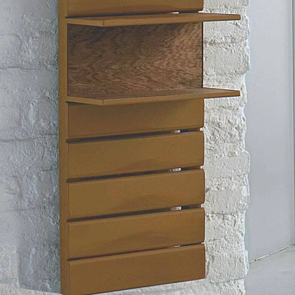 Termoarredo idraulico in acciaio, mensole in rovere,Utility Scirocco H