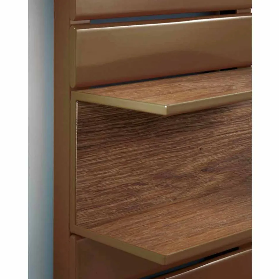 Termoarredo idraulico in acciaio, mensole in rovere,Utility Scirocco H