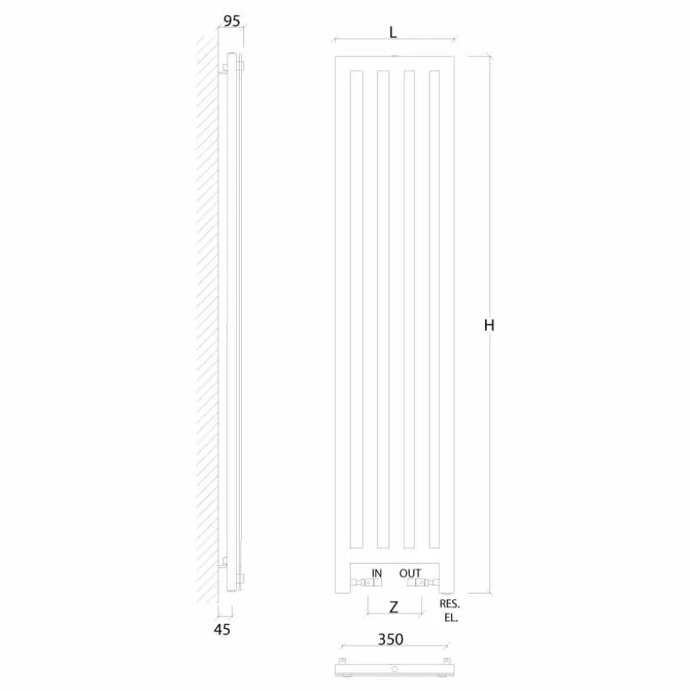 Termoarredo idraulico verticale made in Italy New Dress by Scirocco H