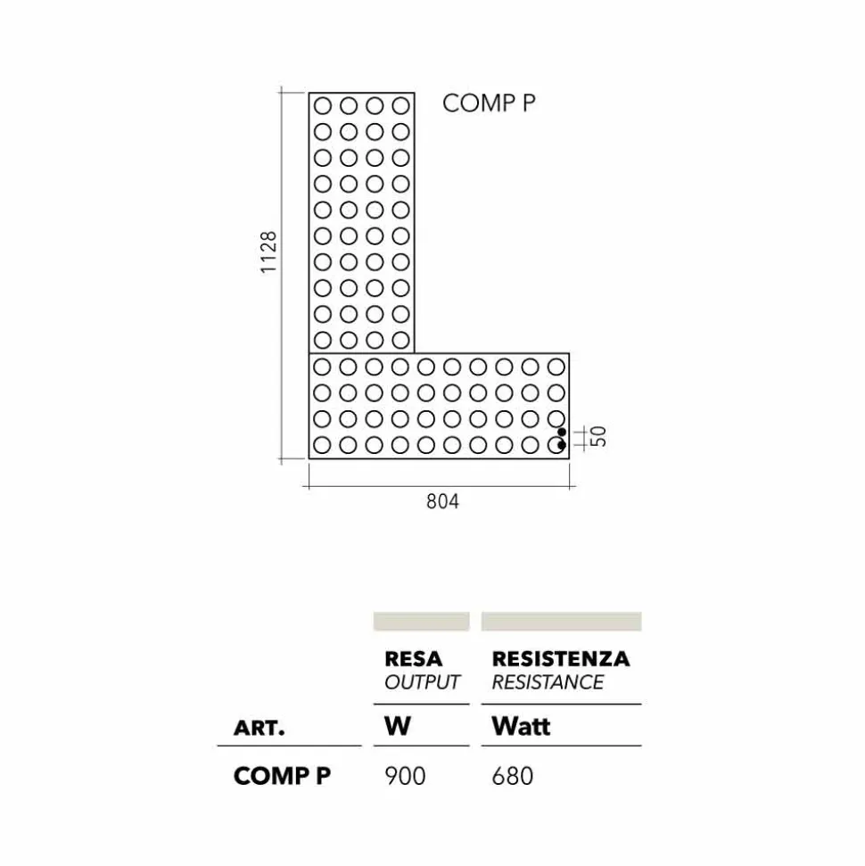 Termoarredo lego elettrico di design Brick made in Italy Scirocco H