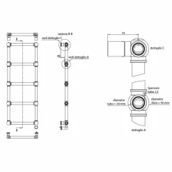 Termoarredo Scaldasalviette Elettrico Cromo in Ottone Classico 200 W - Caesar