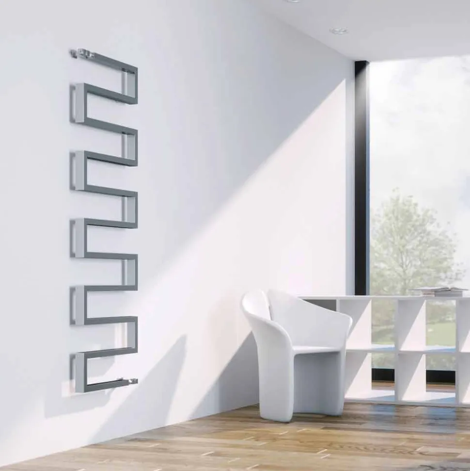 Termoarredo verticale idraulico finitura cromata Snake by Scirocco H