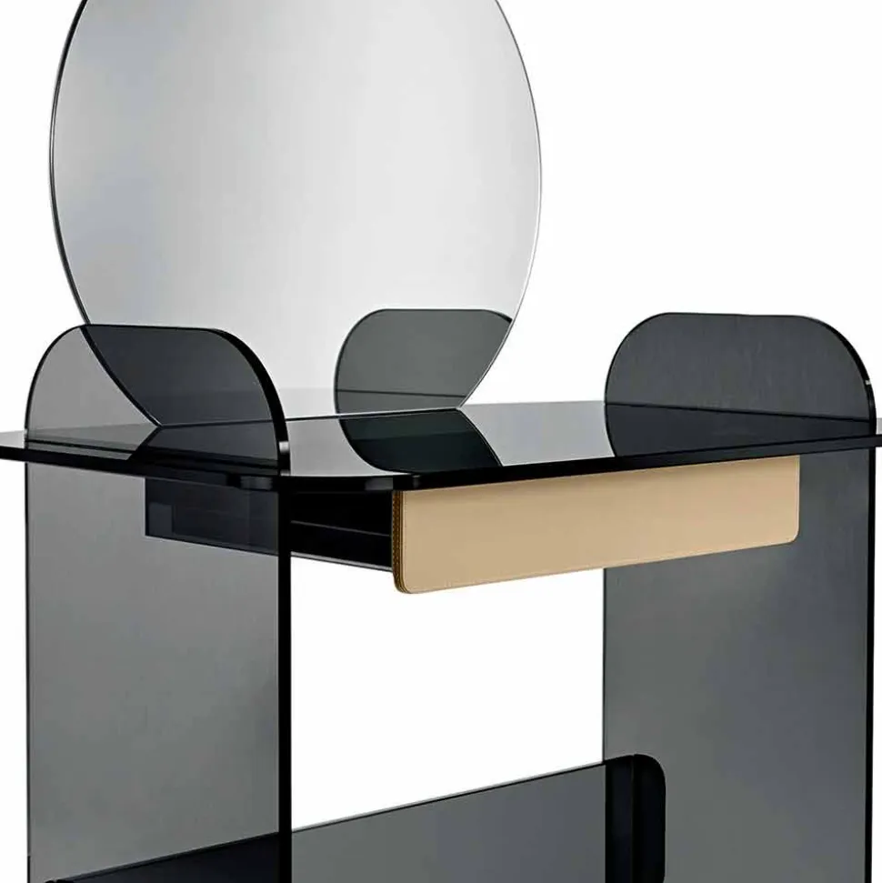 Toeletta da Trucco con Specchio e Cassetto in Vetro 3 Finiture - Salvie