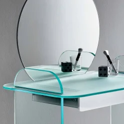 Toeletta da Trucco con Specchio e Cassetto in Vetro 3 Finiture - Salvie