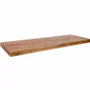 Top appoggio lavabo sospeso da bagno in teak listellare Norcia
