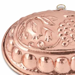 Tortiera Ovale in Rame Stagnato a Mano con Decoro Made in Italy - Gianfilippo