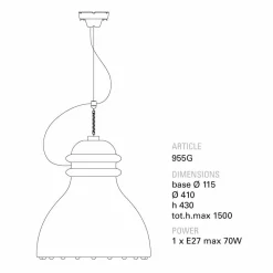 Toscot Battersea lampada a sospensione in ceramica