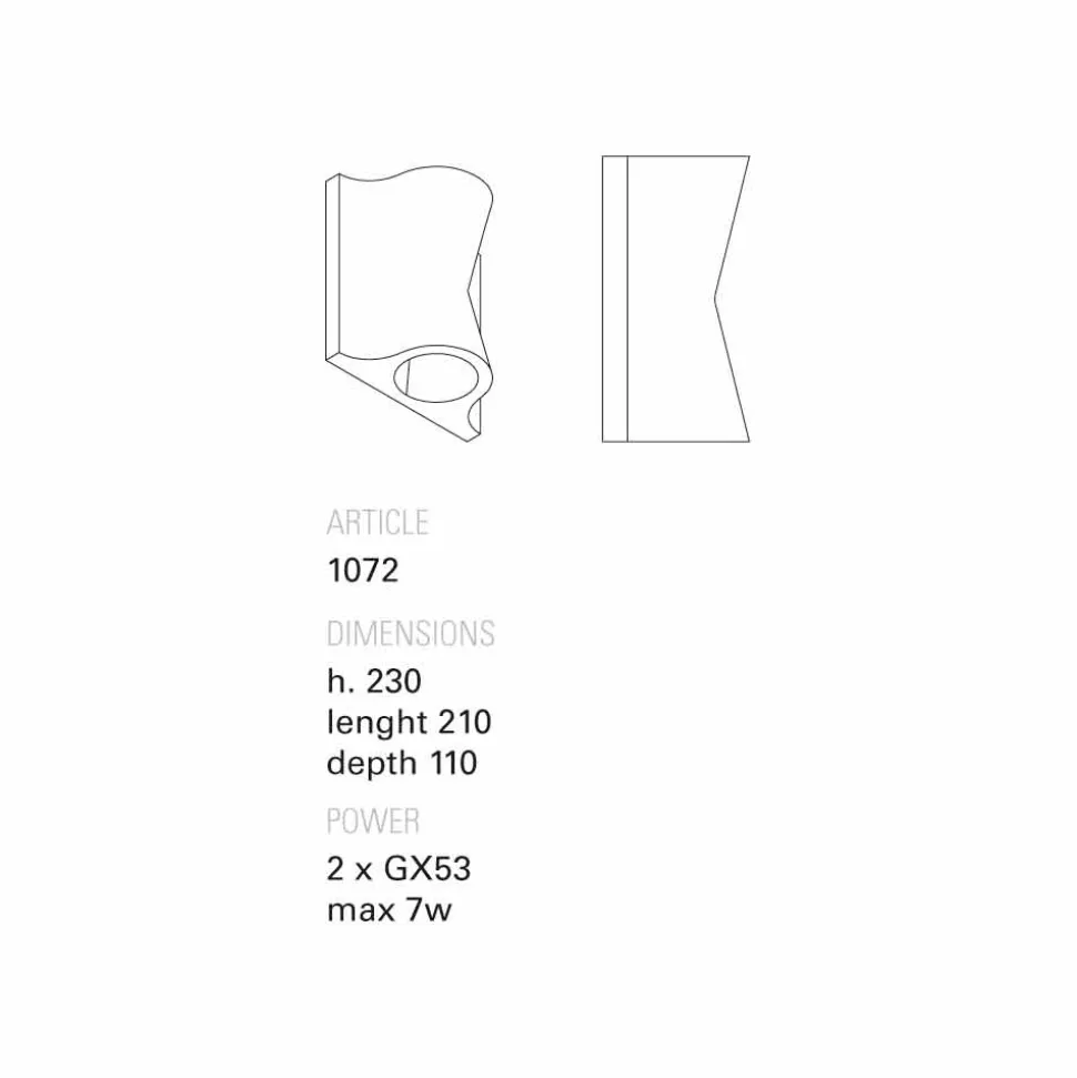 Toscot Lido applique esterno/ interno di design fatta a mano in Italia