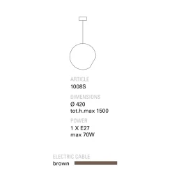 Toscot Newton lampada a sospensione in terracotta stile contemporaneo
