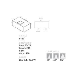 Toscot Smith applique a LED da giardino in terracotta, fatta in Toscana