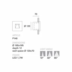Toscot Square applique a LED quadrata per esterno in terracotta