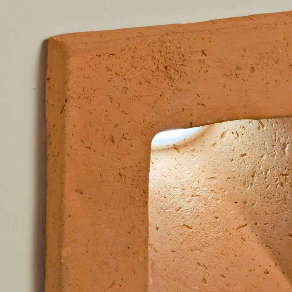 Toscot Square applique a LED quadrata per esterno in terracotta