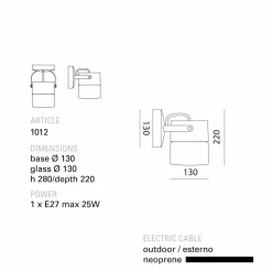 Toscot Swing lampada a soffitto/ parete made in Toscana