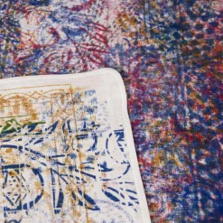 Tovaglia d'Arte Italiana con Disegno Stampato a Mano in Cotone Pezzo Unico