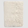 Tovaglia in Lino Beige Rettangolare con Cornice Pizzo Nappine di Lusso - Zippel
