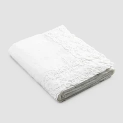 Tovaglia in Lino Bianco o Burro con Pizzo Farnese Design Rettangolare - Kippel