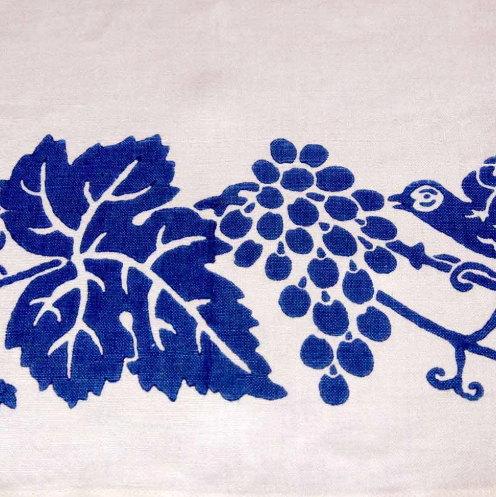 Tovaglia in Lino d’Alto Artigianato con Disegno Stampato a Mano d’Arte Italiana