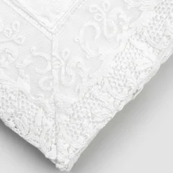 Tovaglia in Lino Rettangolare con Cornice o Pizzo Bianca di Lusso - Davinci