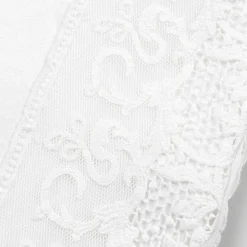 Tovaglia in Lino Rettangolare con Cornice o Pizzo Bianca di Lusso - Davinci