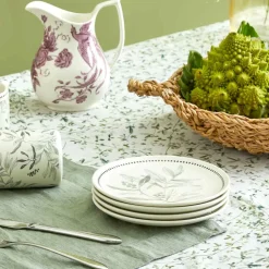 Tovaglia in Lino Stampato con Delicata Fantasia Vegetale Made in Italy - Velvet