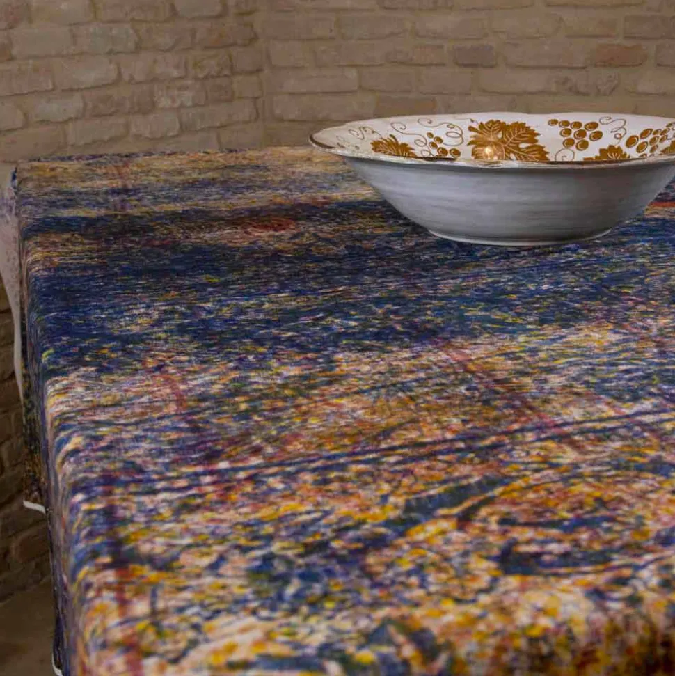Tovaglia Pregiata d’Alto Artigianato Italiano in Cotone Stampato a Mano