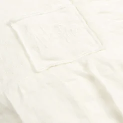 Tovaglia Rettangolare in Lino Bianco, Cornice e Goffrature Bordo Piega - Mippel