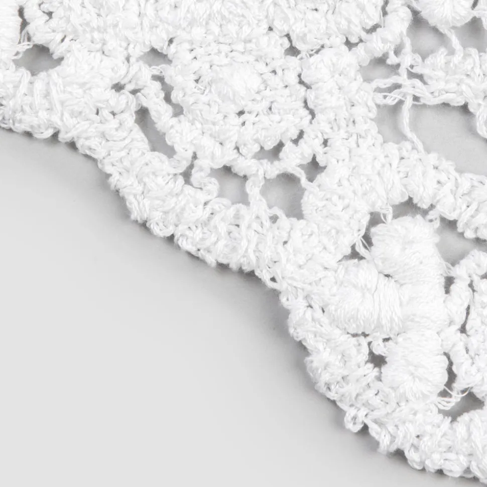Tovaglia Rettangolare in Lino e Pizzo in Cotone Design Lusso Italiano - Olimpia