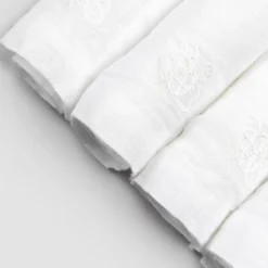 6 Tovaglioli di Lino Leggero con Decoro Alta Qualità di Lusso Italiano - Virtu