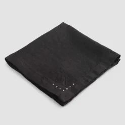 Tovaglioli in Lino con Cristalli Nero o Burro, 6 Pezzi Lusso Italiano - Prezio