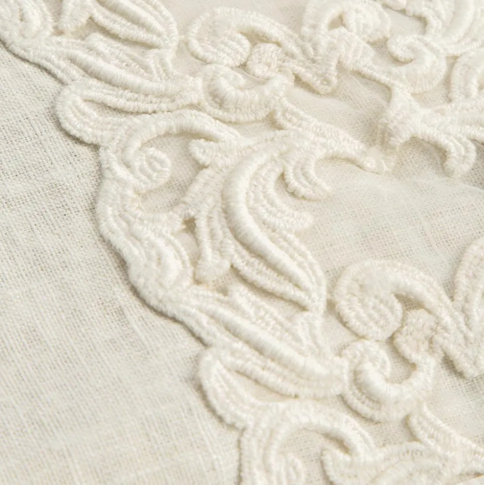 Trousse Grande in Lino e Cotone con Pizzo Farnese e Cerniera, 2 Finiture - Mike