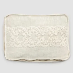 Trousse Grande in Lino e Cotone con Pizzo Farnese e Cerniera, 2 Finiture - Mike