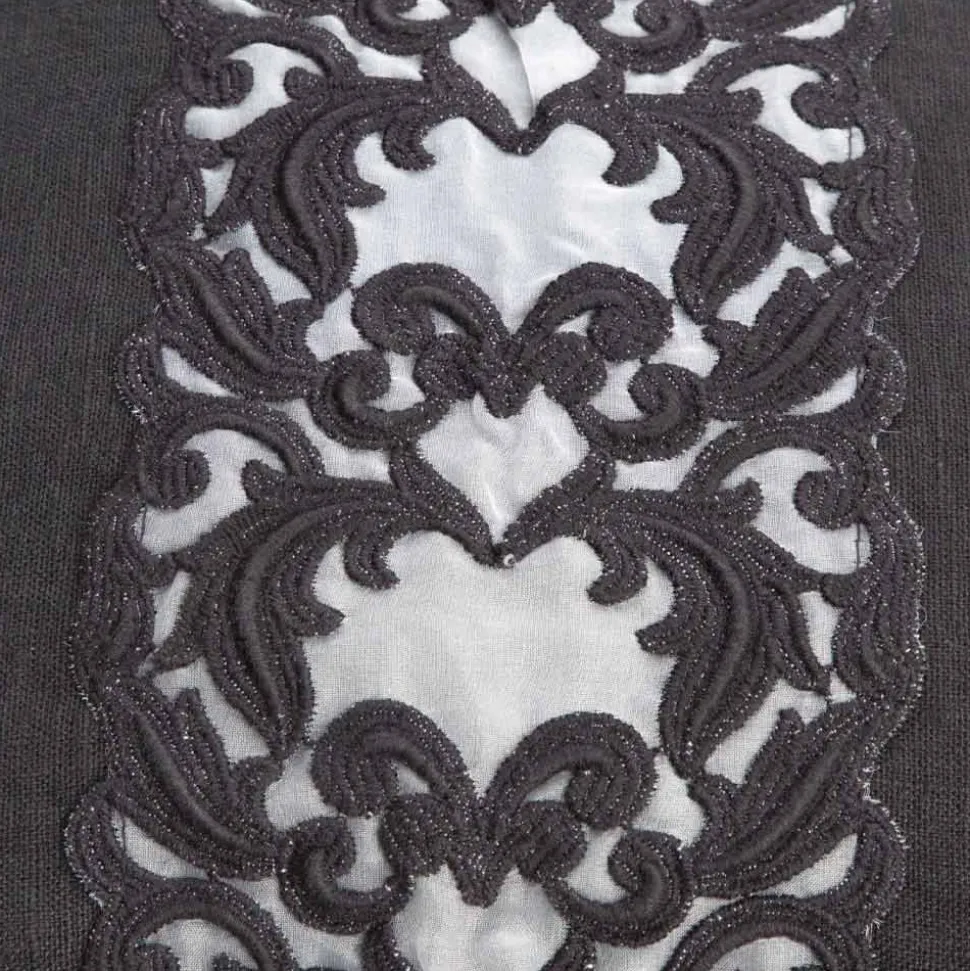 Trousse Grande in Lino e Cotone con Pizzo Farnese e Cerniera, 2 Finiture - Mike