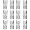 12 Tumbler Alti Bicchiere Highball Cocktail o Acqua Decorato di Lusso - Destino