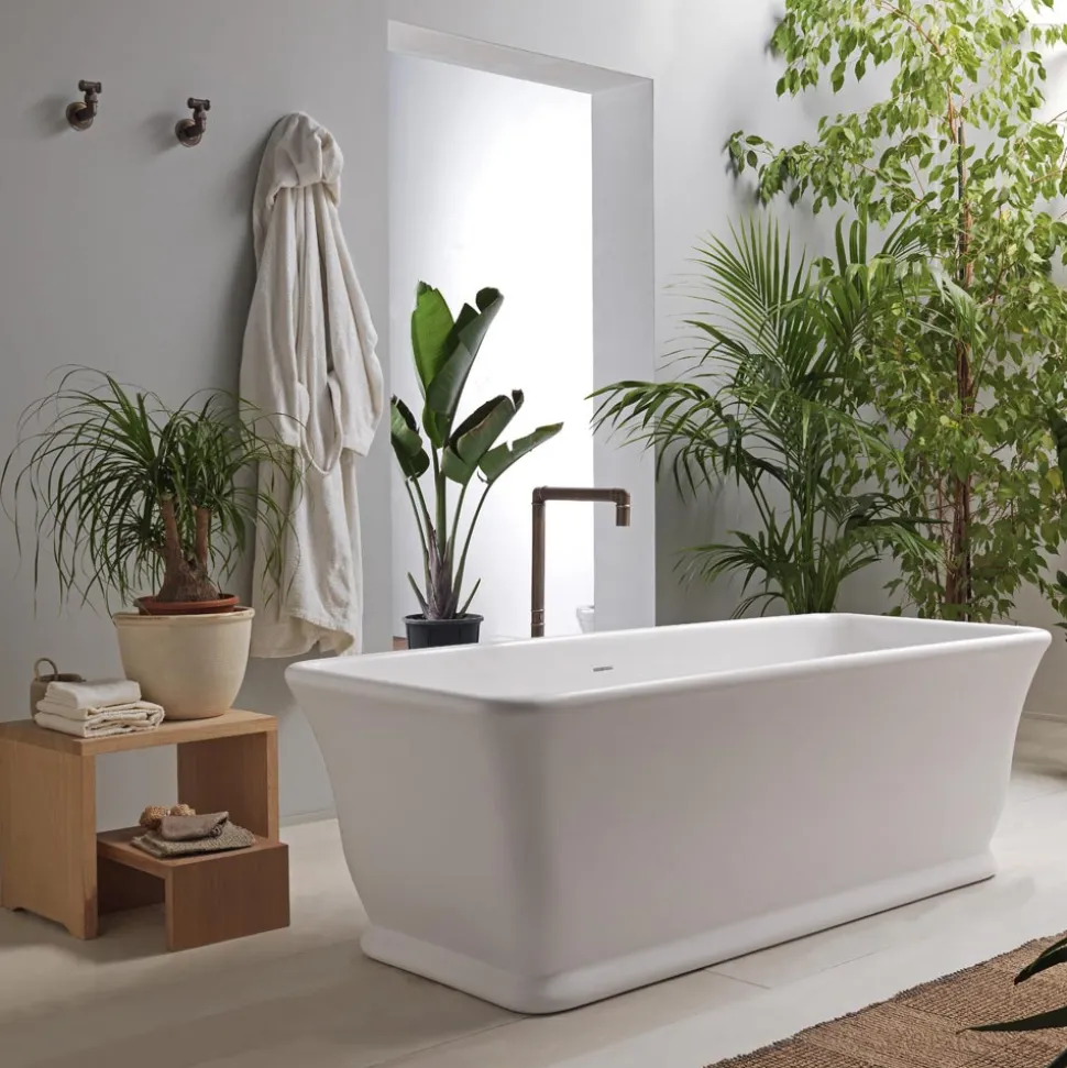 Vasca Bianca Freestanding in Solid Surface Made in Italy - Cleopatra