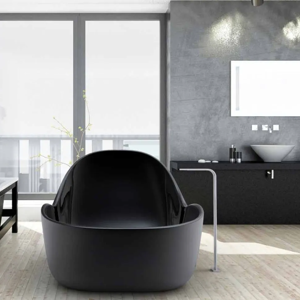 Vasca da bagno freestanding laccata, design moderno, Wave
