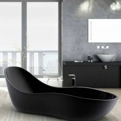 Vasca da bagno freestanding laccata, design moderno, Wave
