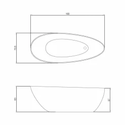 Vasca da bagno freestanding ovale Albenga,design moderno,made in Italy