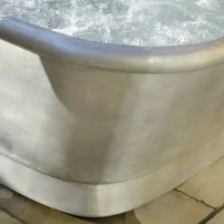 Vasca da bagno freestanding vintage in rame rivestita in ferro bianco Annie