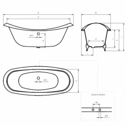Vasca da Bagno Freestanding Vintage con Piedini, in Ghisa – Nadine