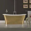 Vasca di design in ghisa con copertura esterna in ottone vintage Roy