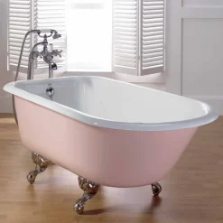 Vasca di design in ghisa verniciata vintage con piedini decorati Sally