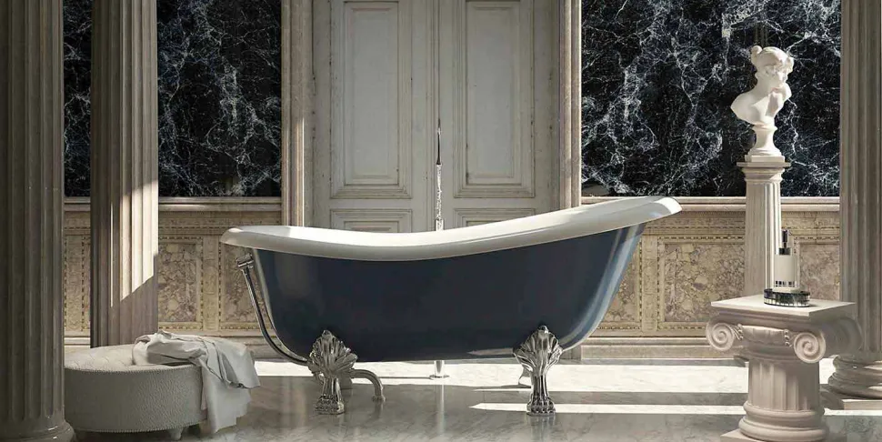 Vasca in resina blu freestanding di design classico, Fregona