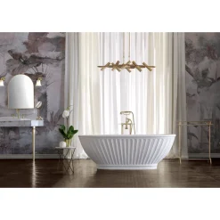Vasca in Solid Surface con Esterno Bianco Matt Made in Italy - Ross