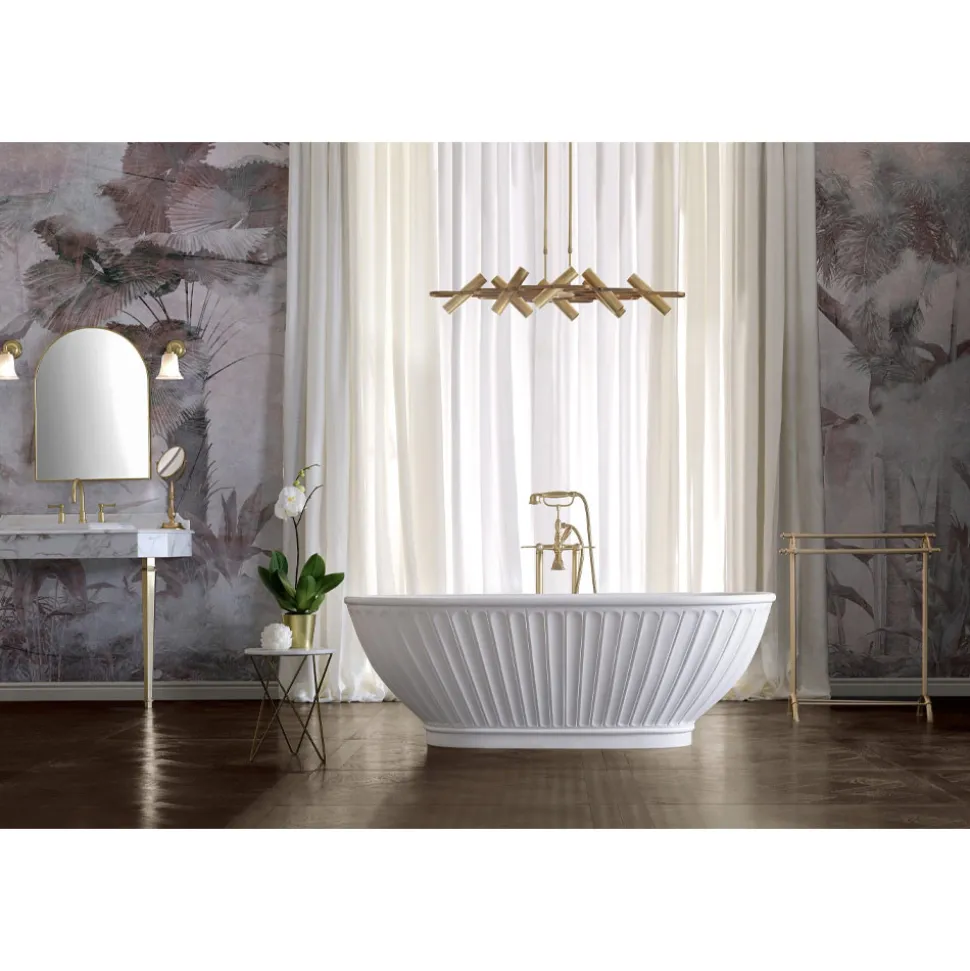 Vasca in Solid Surface con Esterno Bianco Matt Made in Italy - Ross