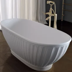 Vasca in Solid Surface con Esterno Bianco Matt Made in Italy - Ross