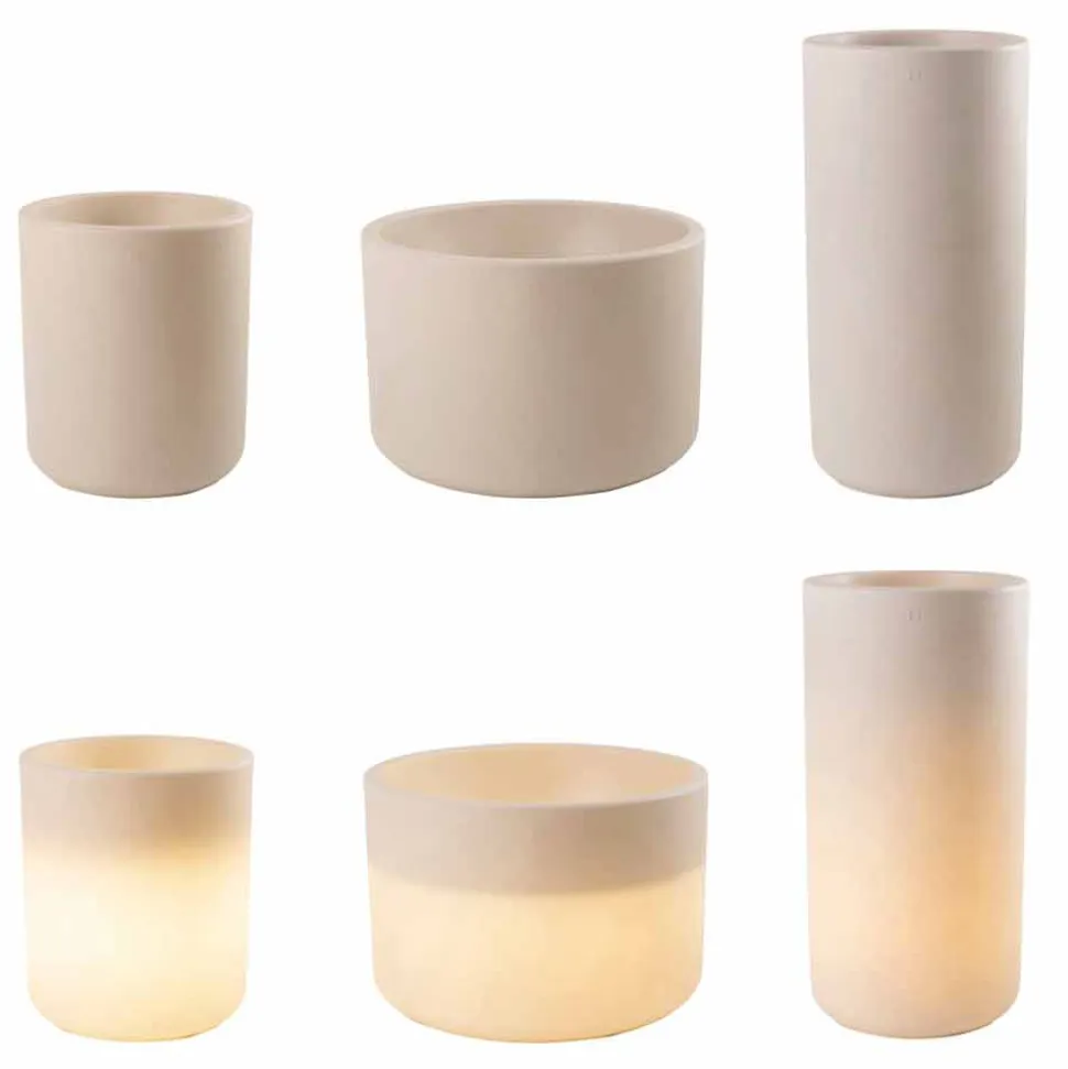 Vaso con Illuminazione da Giardino o Interno, Design Moderno - Cilindrostar