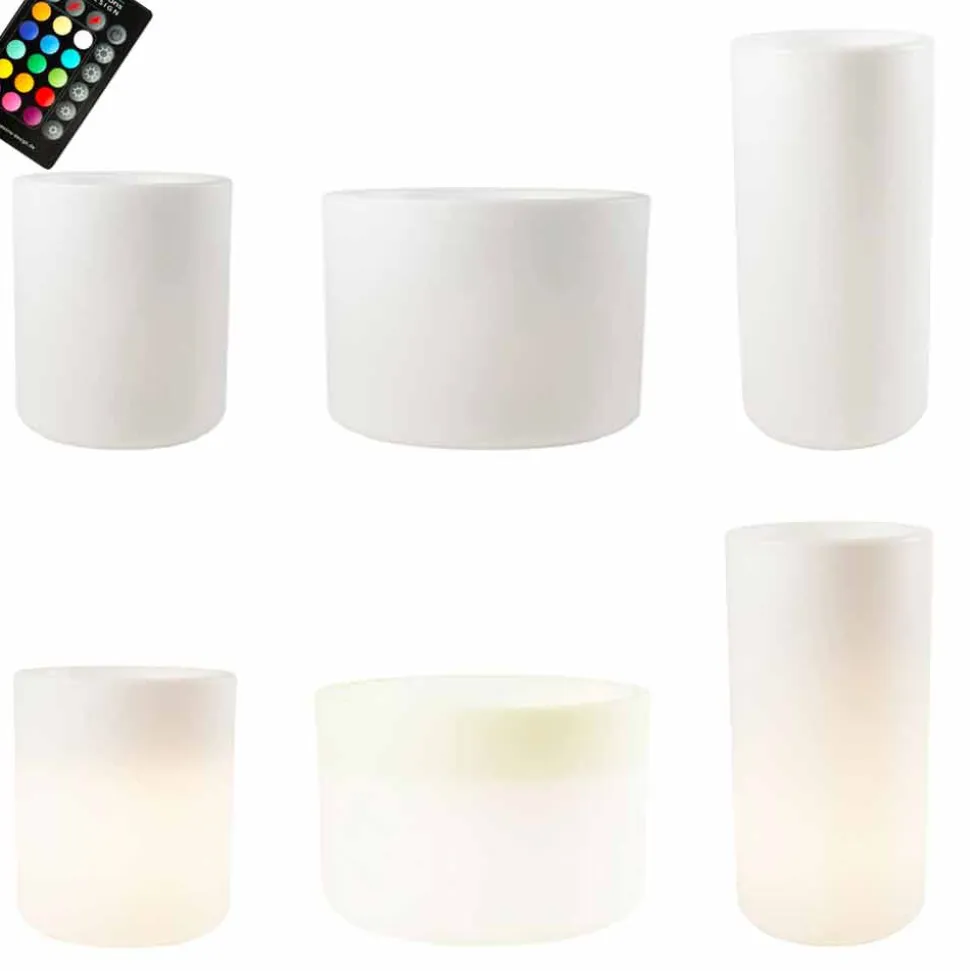 Vaso con Illuminazione Solare o Led Design da Interno o Esterno - Cilindrostar