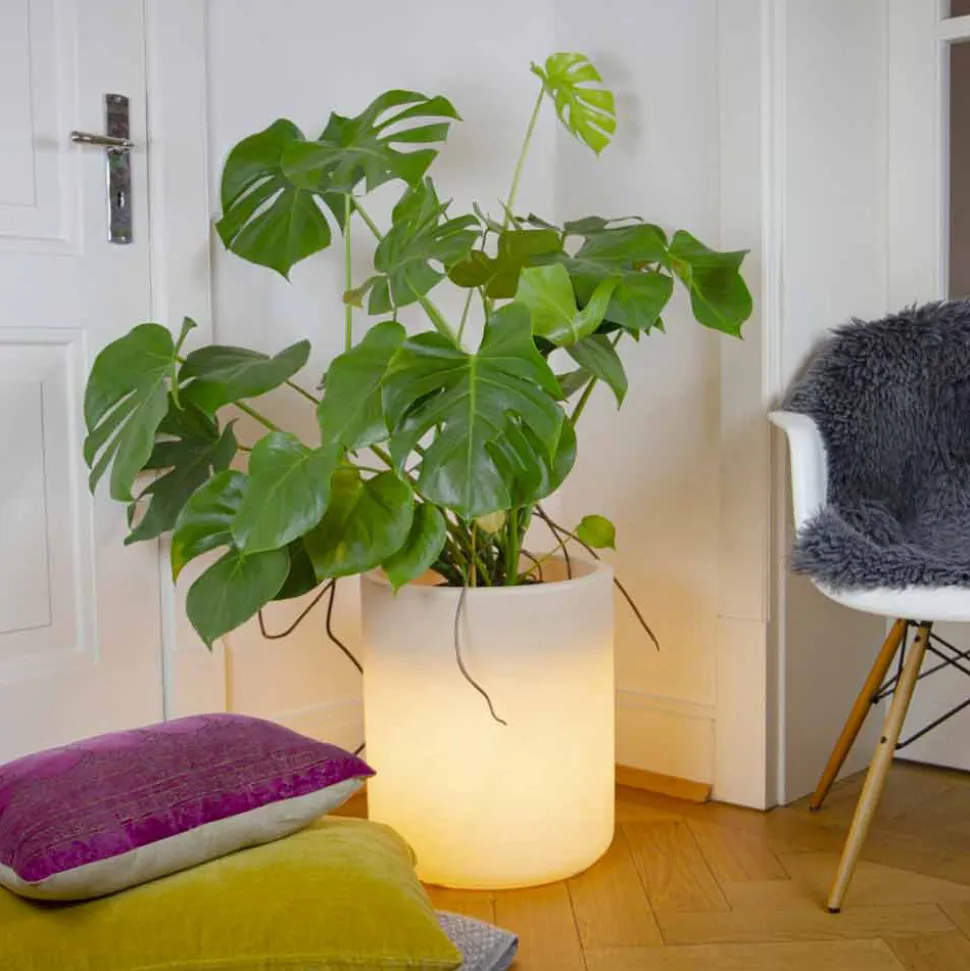 Vaso con Illuminazione Solare o Led Design da Interno o Esterno - Cilindrostar